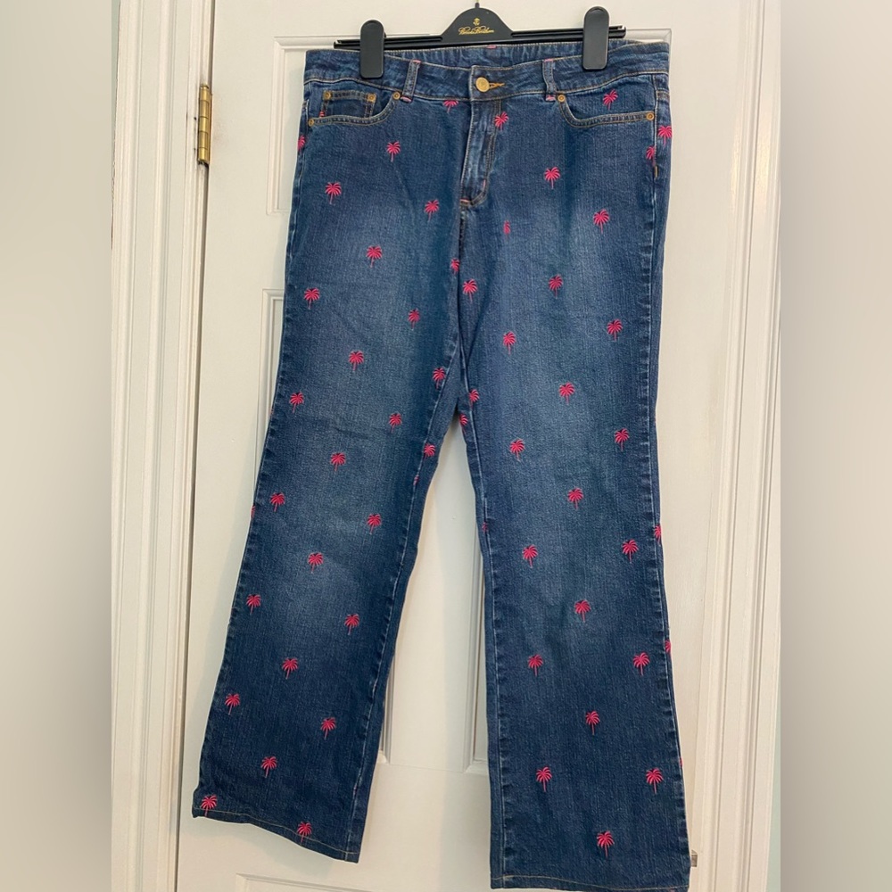Lilly Pulitzer palm tree jeans size 12